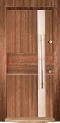 Коричневая входная дверь c МДФ панелью ЧД-14 в частный дом в Ульяновске