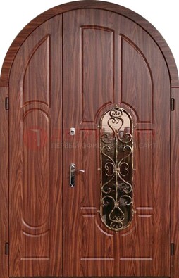 Арочная двухстворчатая стальная дверь Винорит ДА-54 в Ульяновске