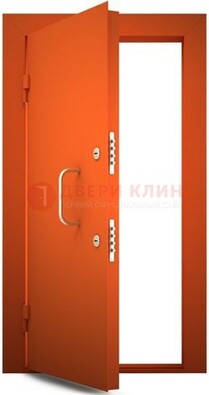 Оранжевая стальная бронированная дверь с нитроэмалью ДБ-2 в Ульяновске
