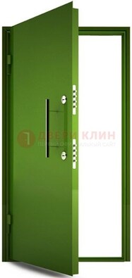 Зеленая металлическая бронированная дверь ДБ-8 в Ульяновске