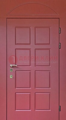 Красная стальная дверь с верхней фрамугой ДФГ-13 в Ульяновске