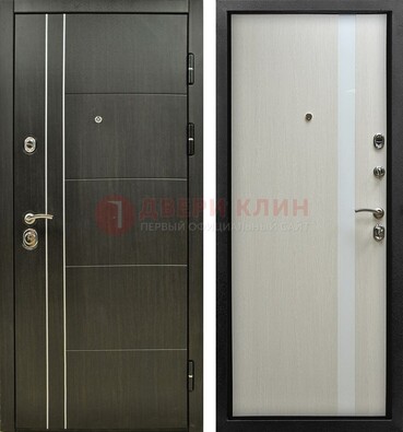 Морозостойкая темная металлическая дверь с МДФ ДМ-164 в Ульяновске