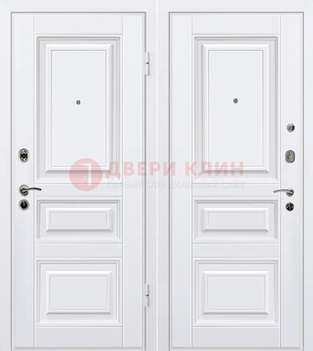Белая металлическая дверь с МДФ ДМ-179 в Ульяновске