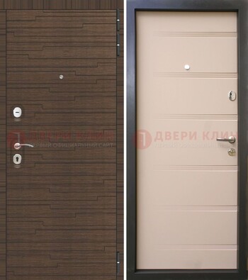 Коричневая  железная дверь c фрезерованной МДФ ДМ-248 в Ульяновске