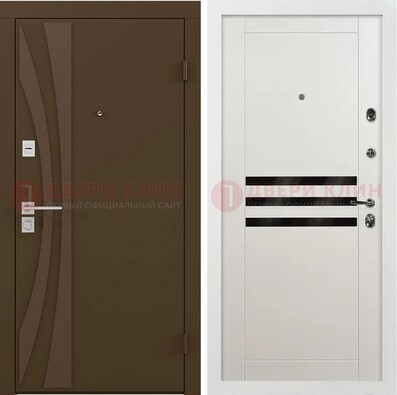 Стальная коричневая дверь с МДФ панелями ДМ-293 в Ульяновске