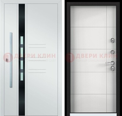 Металлическая дверь в белом цвете с МДФ ДМ-323 в Ульяновске