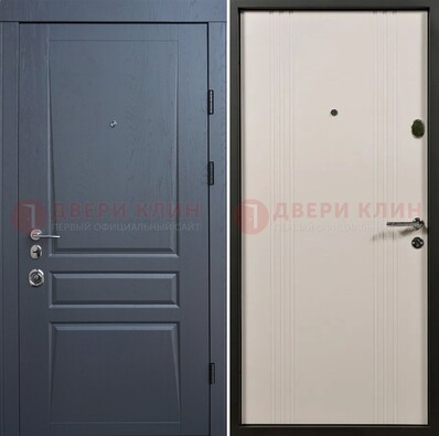 Темно-серая стальная дверь с МДФ хайтек ДМ-481 в Ульяновске