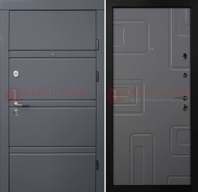 Серая металлическая дверь с МДФ в квартиру ДМ-485 в Ульяновске