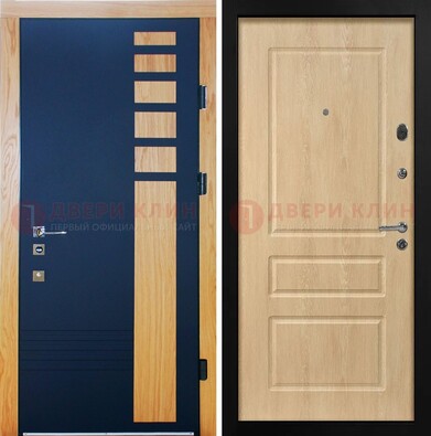 Двухцветная железная дверь с МДФ в квартиру ДМ-511 в Ульяновске