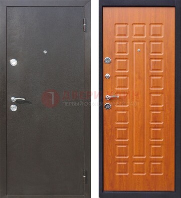 Коричневая стальная дверь с порошковым напылением ДП-202 в Ульяновске