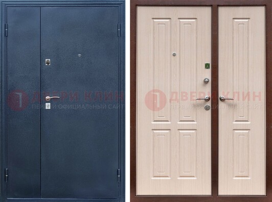 Двустворчатая стальная дверь с порошковым напылением и МДФ ДП-239 в Ульяновске