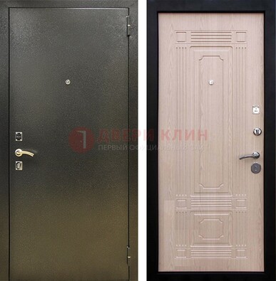 Входная темно-серая дверь с порошковым напылением и МДФ ДП-273 в Ульяновске
