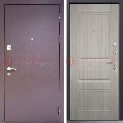 Темная стальная дверь с порошковым окрасом и МДФ ДП-310 в Ульяновске