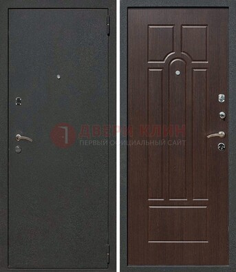 Черная металлическая дверь с порошковым окрасом ДП-47 в Ульяновске