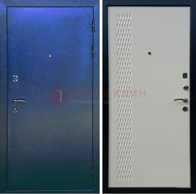 Синяя железная дверь с порошковым напылением ДП-49 в Ульяновске