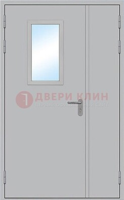 Белая входная техническая дверь со стеклянной вставкой ДПП-10 в Ульяновске
