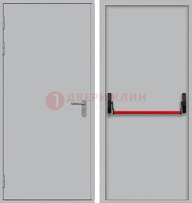 Белая металлическая противопожарная дверь с длинной ручкой ДПП-14 в Ульяновске