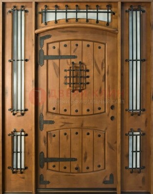 Парадная дверь с коваными элементами ДПР-68 в коттедж в Ульяновске