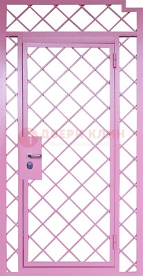 Розовая металлическая решетчатая дверь ДР-15 в Ульяновске