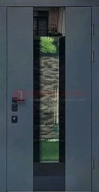 Современная дверь со стеклом для коттеджа ДС-40 в Ульяновске