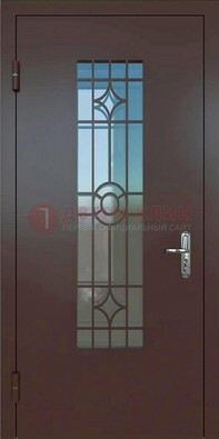 Входная металлическая дверь со стеклом для дома ДС-6 в Ульяновске