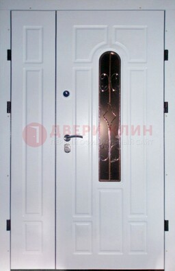 Входная дверь Винорит со стеклом в белом цвете ДСК-277 в Ульяновске
