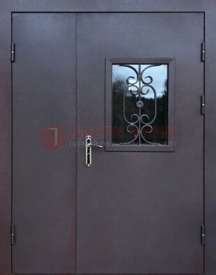 Тамбурная дверь Порошок со стеклом и ковкой ДТМ-48 в Ульяновске
