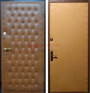 Желтая железная дверь с винилискожей ДВ-2 в Ульяновске