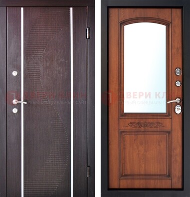 Входная дверь с МДФ и МДФ внутри с зеркалом ДЗ-88 в Ульяновске