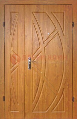Полуторная металлическая дверь с МДФ золотой дуб ПЛ-17 в Ульяновске