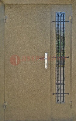 Тамбурная дверь Порошок со стеклом и ковкой ПЛ-20 в Ульяновске